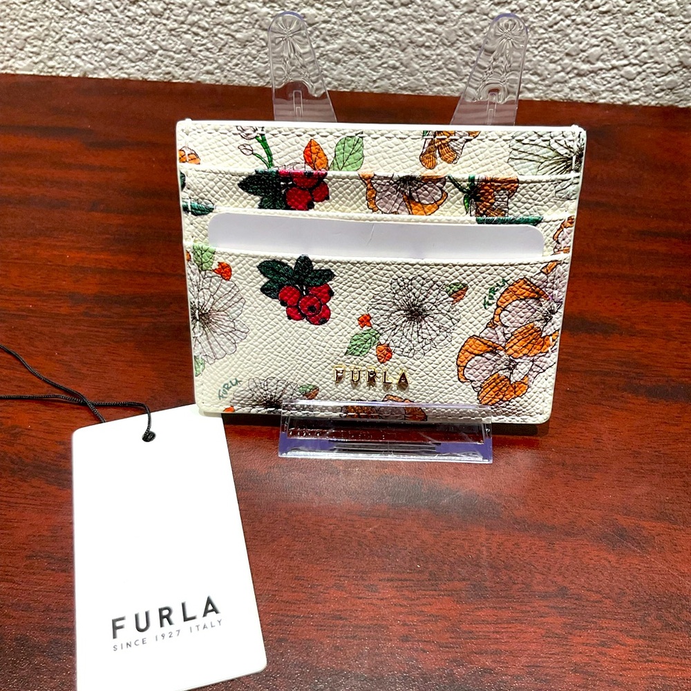 Furla Toni Talco‎ Floral Leather Cardholder Wallet